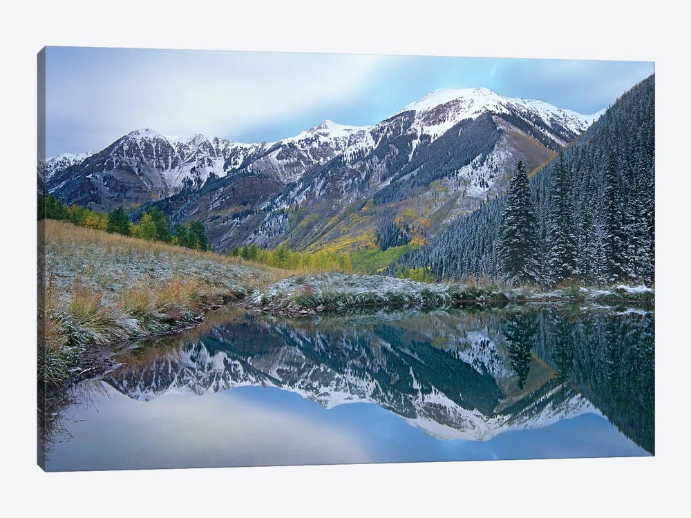 Pond And Mountains, Maroon Bells-Snowmass Wilderness Area, Colorado by Tim Fitzharris 1-piece Canvas Print