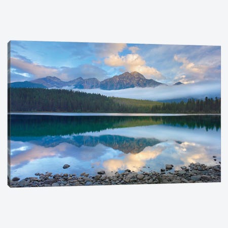 Pyramid Mountain And Boreal Forest Reflected In Patricia Lake, Jasper National Park, Alberta, Canada Canvas Print #TFI821} by Tim Fitzharris Canvas Wall Art