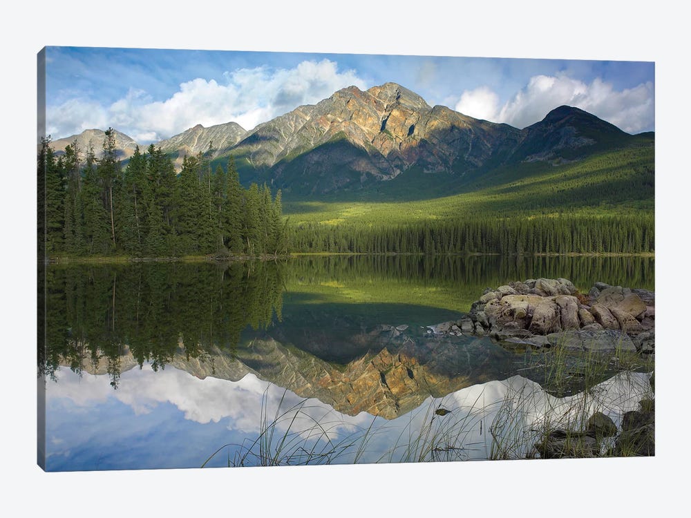 Pyramid Mountain And Pyramid Lake, Jasper National Park, Alberta, Canada 1-piece Art Print