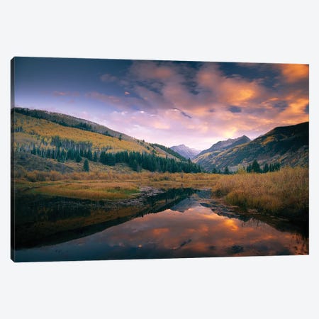 Ragged Peak And Chair Mountain Reflected In Lake, Raggeds Wilderness, Colorado Canvas Print #TFI853} by Tim Fitzharris Canvas Art Print