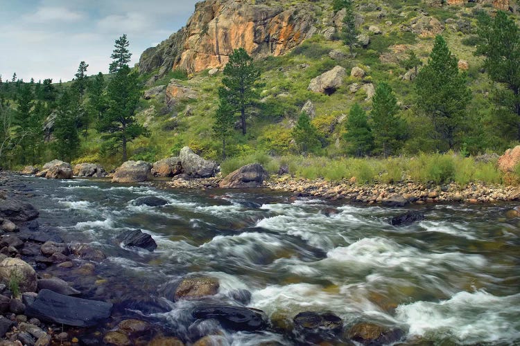 Rapids With Cliffs Above Cache La Poudre River, Colorado