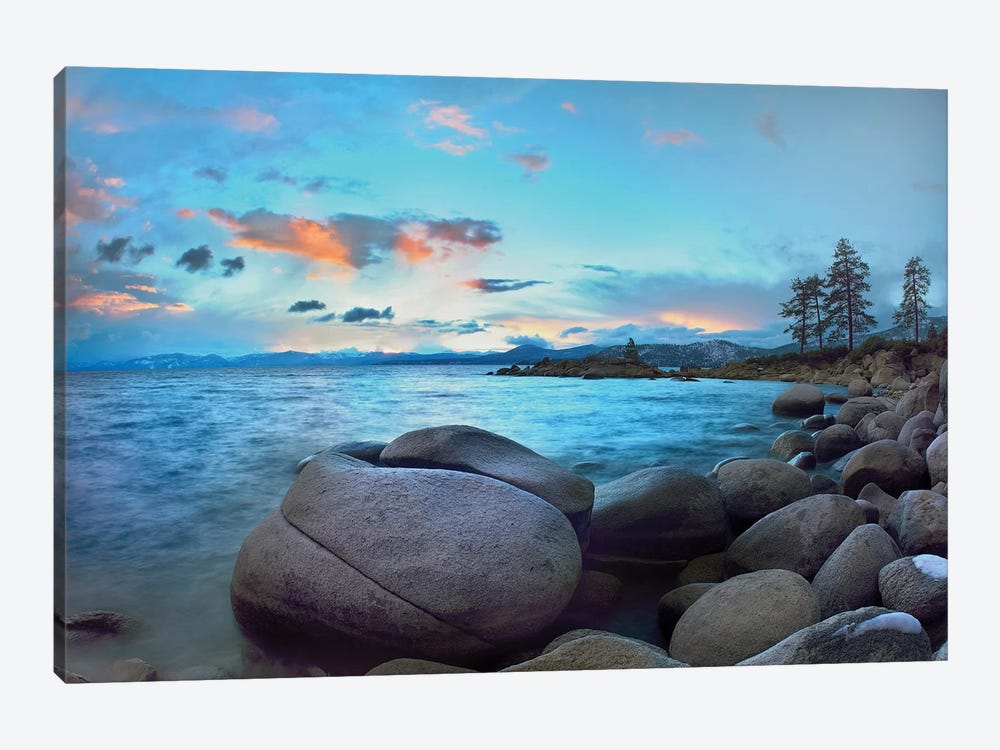 Rocky Shoreline Along Hidden Beach, Lake Tahoe, Nevada by Tim Fitzharris 1-piece Art Print