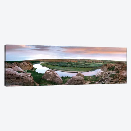 Bend In The Milk River, Writing-On-Stone Provincial Park, Alberta, Canada Canvas Print #TFI93} by Tim Fitzharris Art Print