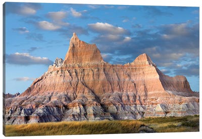 Sandstone Striations And Erosional Features, Badlands National Park, South Dakota Canvas Art Print - South Dakota Art