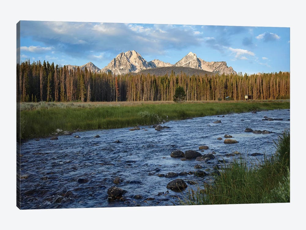 Sawtooth Range And Stanley Lake Creek, Idaho 1-piece Canvas Print
