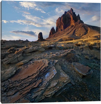 Shiprock, The Basalt Core Of An Extinct Volcano, New Mexico III Canvas Art Print - New Mexico Art
