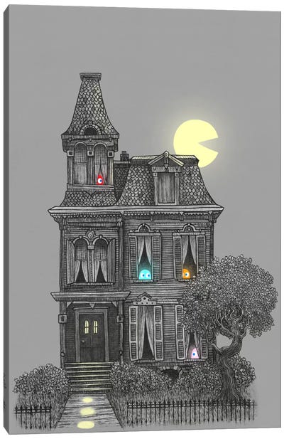 Haunted By The 80's Canvas Art Print - Pac-Man