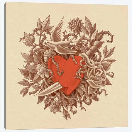 Heart Of Thorns Canvas Print #TFN108} by Terry Fan Canvas Wall Art