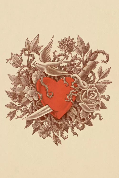 Heart Of Thorns Portrait by Terry Fan wall art