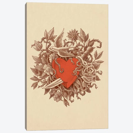 Heart Of Thorns Portrait Canvas Print #TFN109} by Terry Fan Canvas Artwork