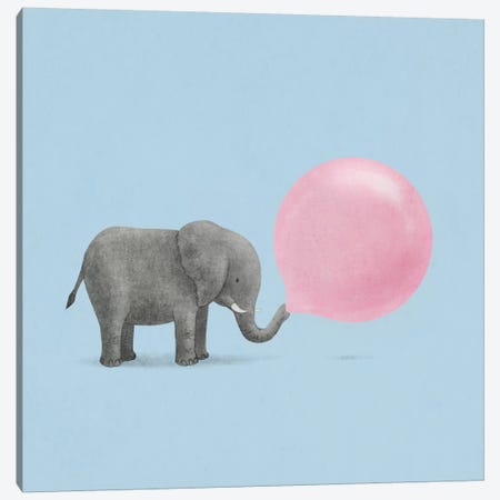 Jumbo Bubble Gum Blue Square Canvas Print #TFN114} by Terry Fan Canvas Wall Art