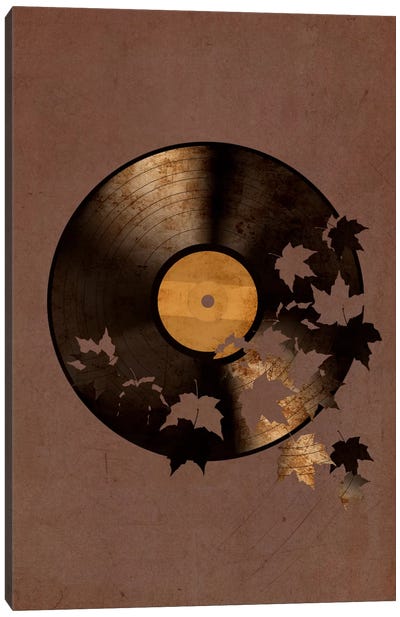 Autumn Song Portrait Canvas Art Print - Vinyl Records