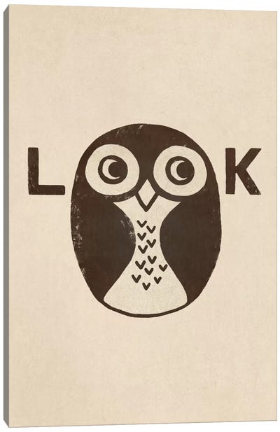 Look Portrait Canvas Art Print - Owl Art