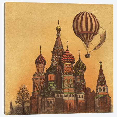 Moving To Moscow Square Canvas Print #TFN133} by Terry Fan Art Print