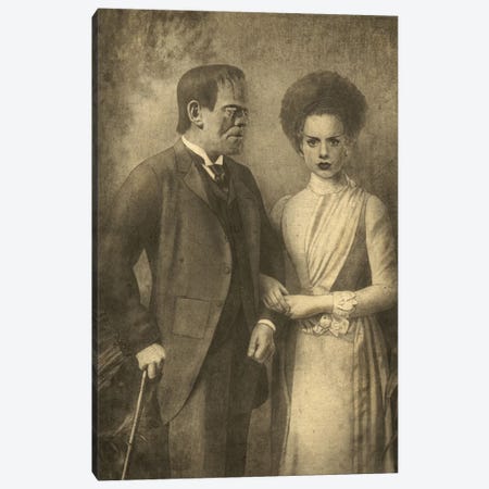 Mr. And Mrs. Frankenstein Canvas Print #TFN134} by Terry Fan Canvas Art
