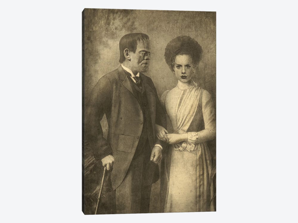Mr. And Mrs. Frankenstein by Terry Fan 1-piece Canvas Wall Art