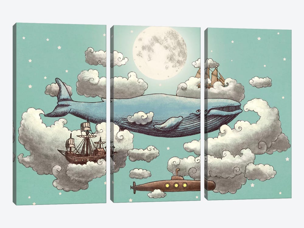 Ocean Meets Sky #2 by Terry Fan 3-piece Canvas Art Print