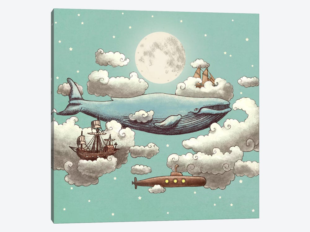 Ocean Meets Sky Square #2 by Terry Fan 1-piece Canvas Print
