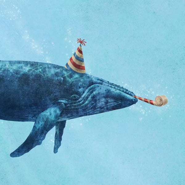 Kids Ocean Life Art: Party Whale by Terry Fan