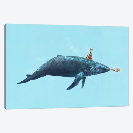 Party Whale Landscape Canvas Print #TFN155} by Terry Fan Canvas Art