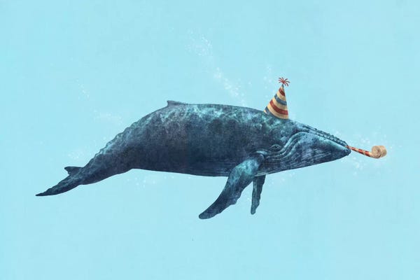 Children's Illustrations: Party Whale Landscape by Terry Fan