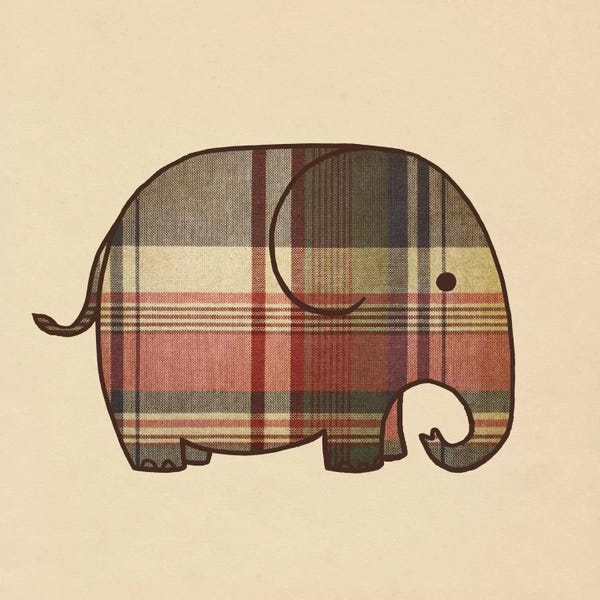 Children's Illustrations: Plaid Elephant by Terry Fan