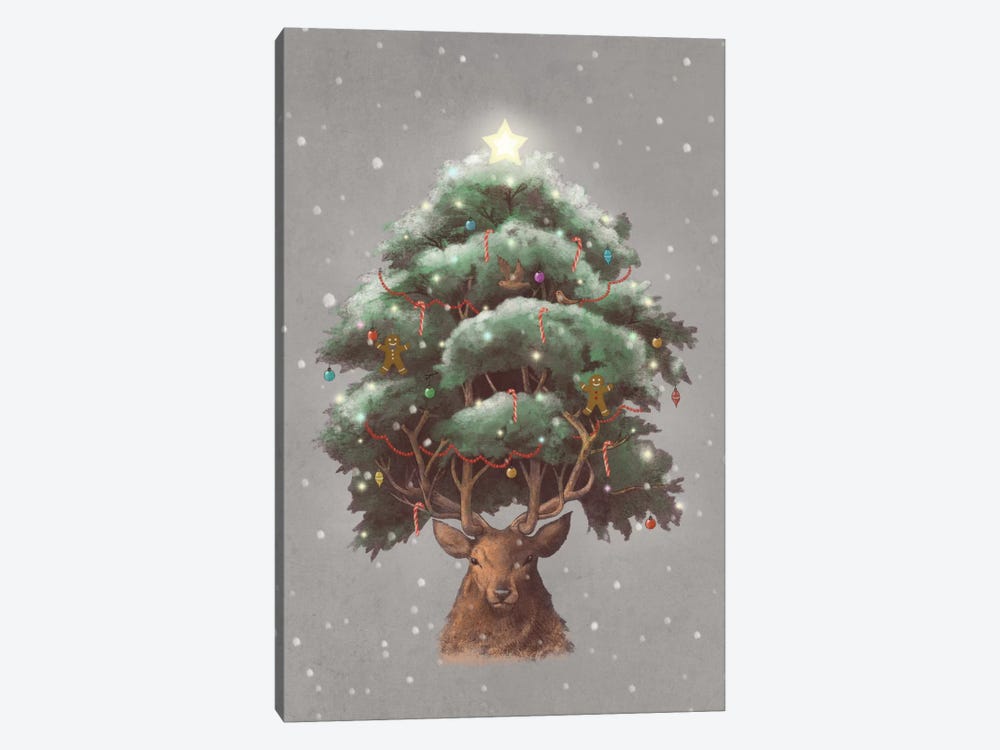 Reindeer Tree Portrait by Terry Fan 1-piece Canvas Art