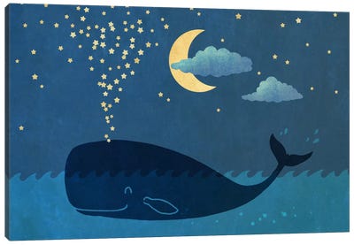Star Maker Canvas Art Print - Whale Art