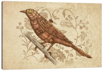 Steampunk Songbird Canvas Art Print - Children's Illustrations 