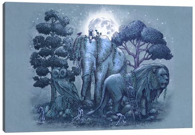 Stone Garden Canvas Art Print - Elephant Art