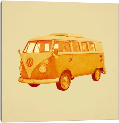 Summer Ride Square Canvas Art Print - Volkswagen