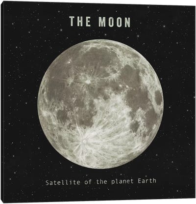 The Moon Canvas Art Print - Kids Astronomy & Space Art