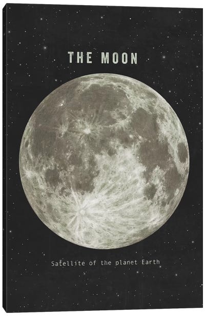 The Moon Landscape Canvas Art Print - Kids Astronomy & Space Art