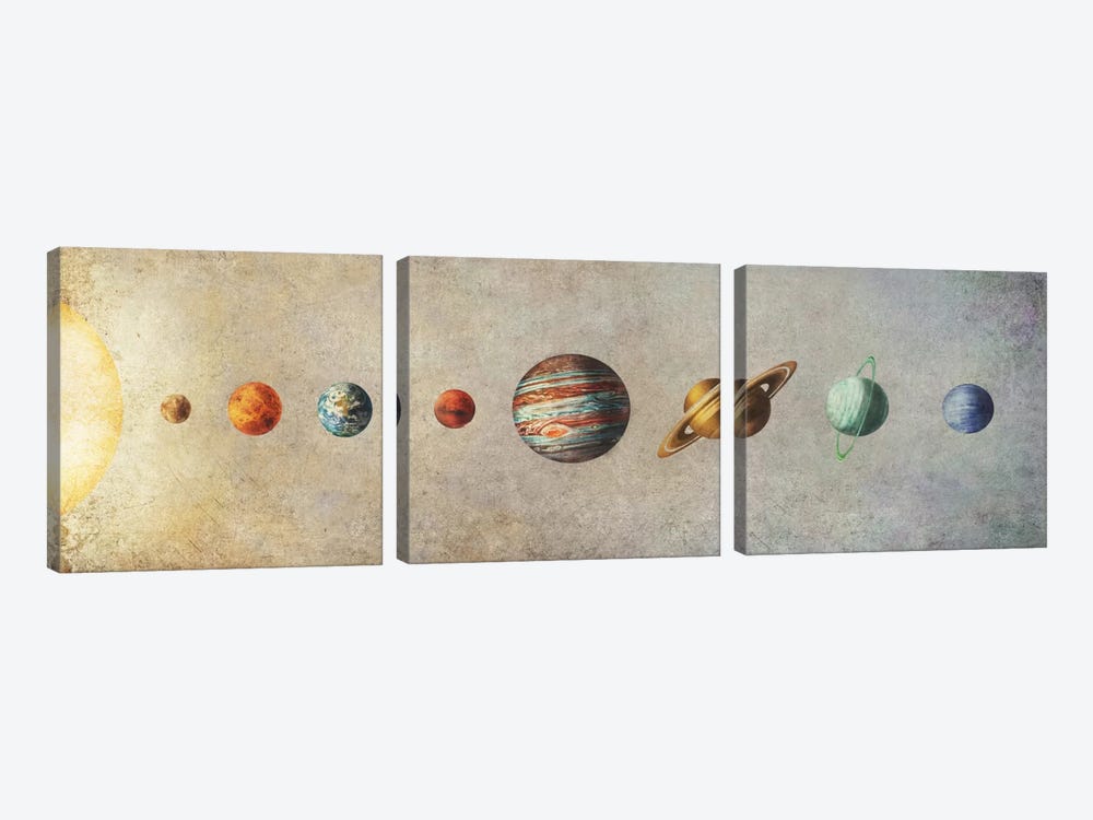 The Solar System by Terry Fan 3-piece Canvas Wall Art