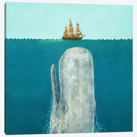 The Whale Square Canvas Print #TFN209} by Terry Fan Canvas Print