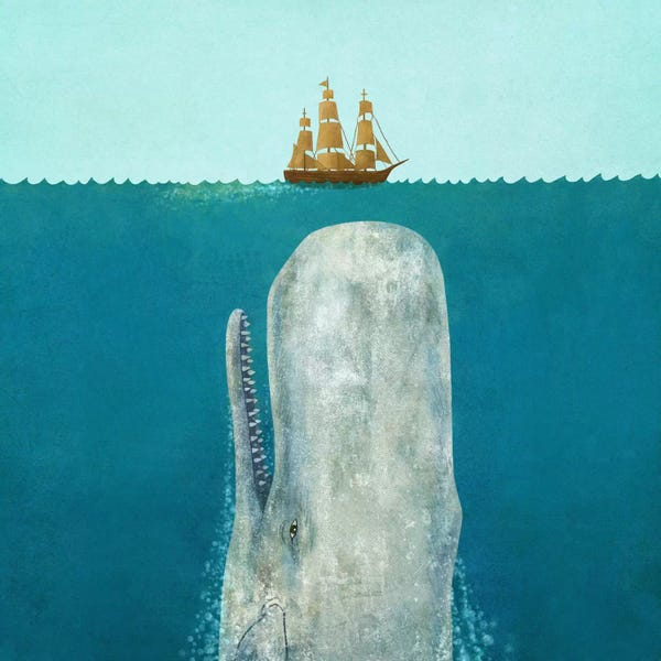 Kids Nautical Art: The Whale Square by Terry Fan