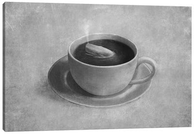 Whale In A Teacup Canvas Art Print - Minimalist Kitchen Art