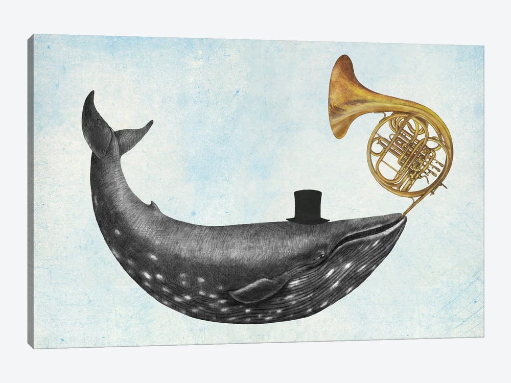 Whale Song Blue by Terry Fan 1-piece Canvas Art