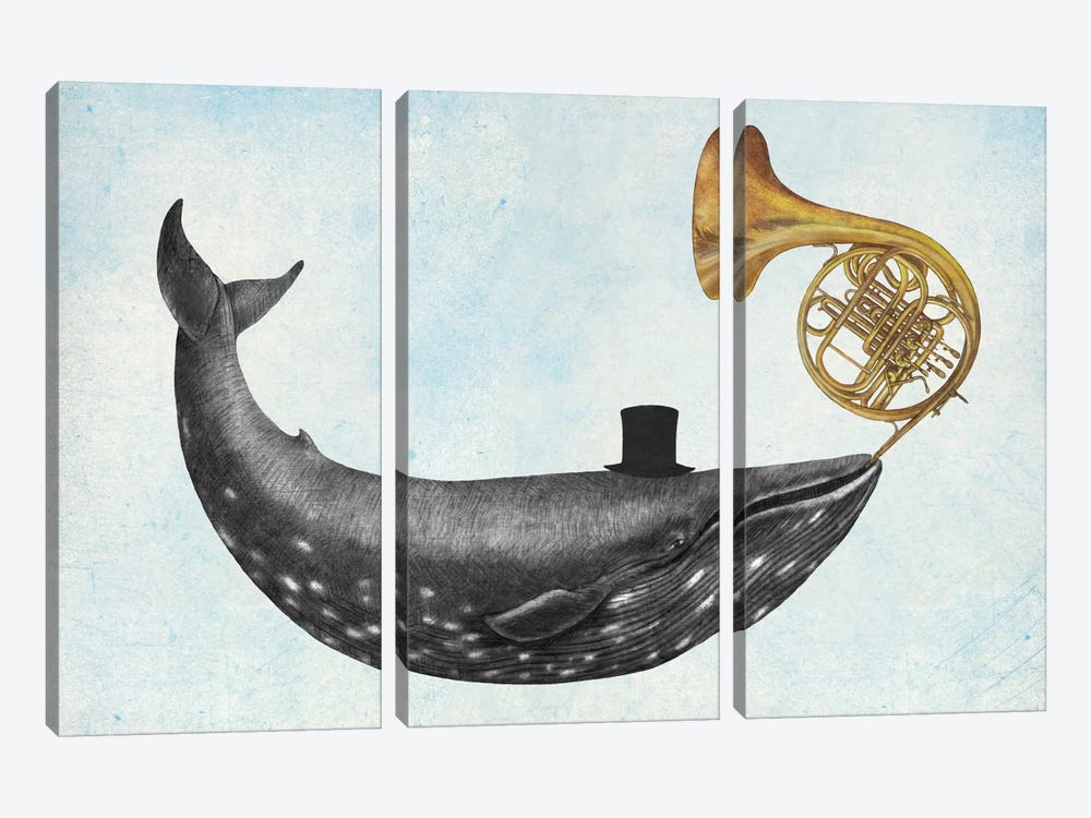 Whale Song Blue by Terry Fan 3-piece Canvas Art