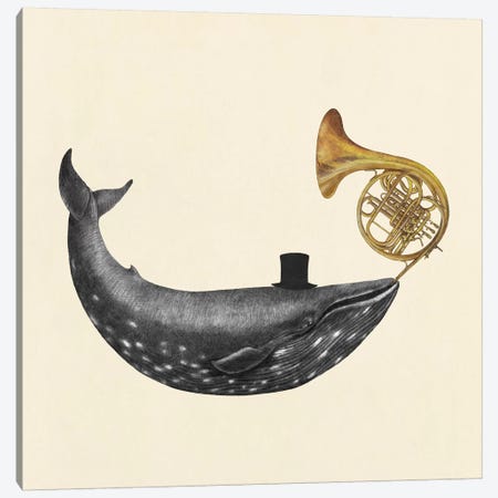 Whale Song Square Canvas Print #TFN230} by Terry Fan Canvas Art