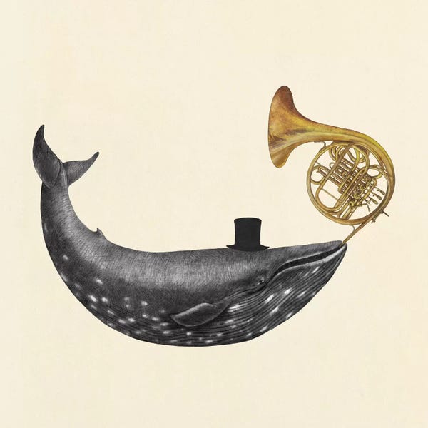 Children's Illustrations: Whale Song Square by Terry Fan