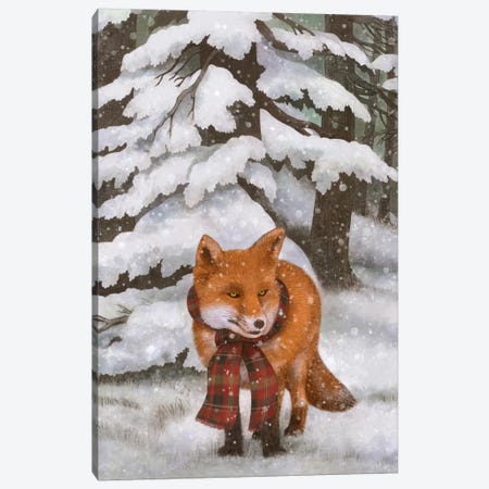 Winter Fox Canvas Print #TFN234} by Terry Fan Canvas Art Print