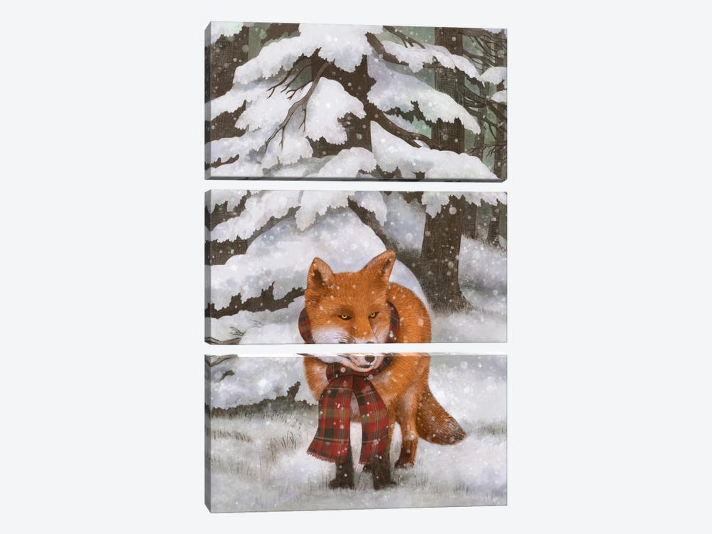 Winter Fox by Terry Fan 3-piece Canvas Artwork