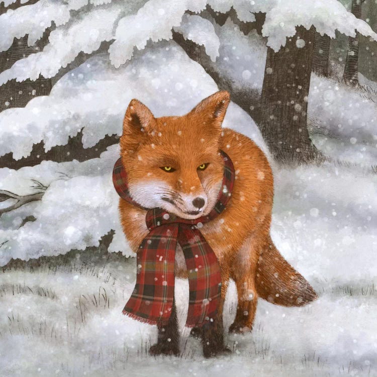 Winter Fox Square by Terry Fan wall art