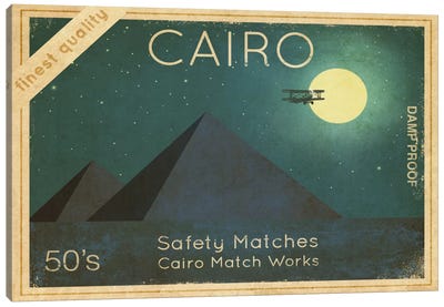 Cairo Safety Matches #1 Canvas Art Print - Pyramid Art