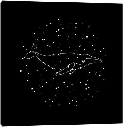 Whale Constellation Canvas Art Print - Kids Ocean Life Art