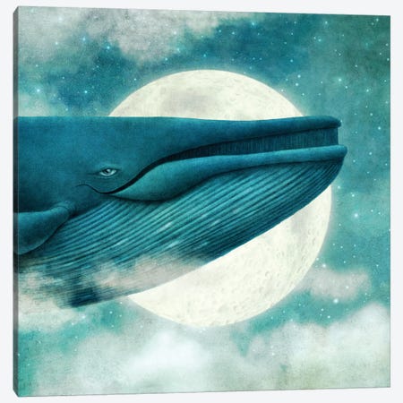 Dream Of The Blue Whale Square Canvas Print #TFN260} by Terry Fan Canvas Art Print