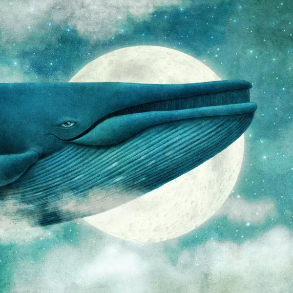 Kids Ocean Life Art: Dream Of The Blue Whale Square by Terry Fan