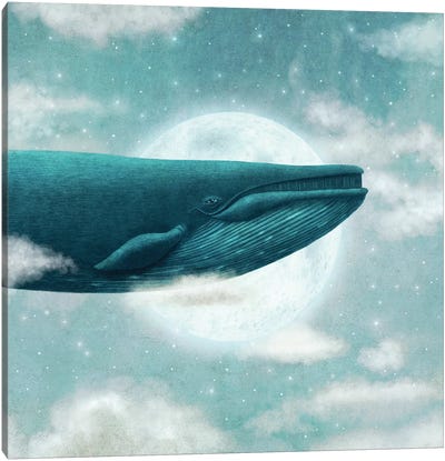 In The Clouds Square Canvas Art Print - Book Illustrations 