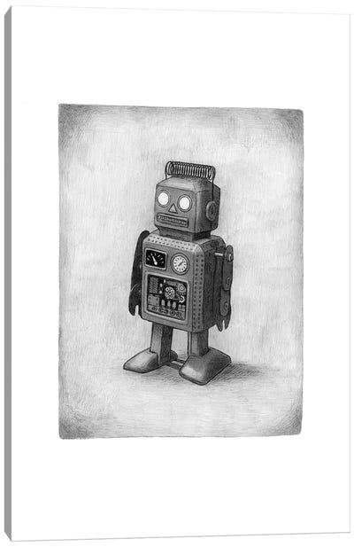 Lonely Robot Canvas Art Print - Children's Illustrations 